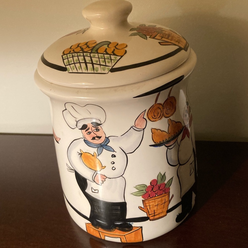 Chez Philippe Blanca Individually Hand-painted Canister